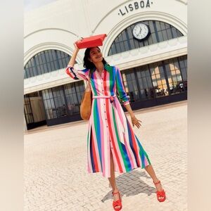 Boden Kate Tie Belt Long Sleeve Shirtdress